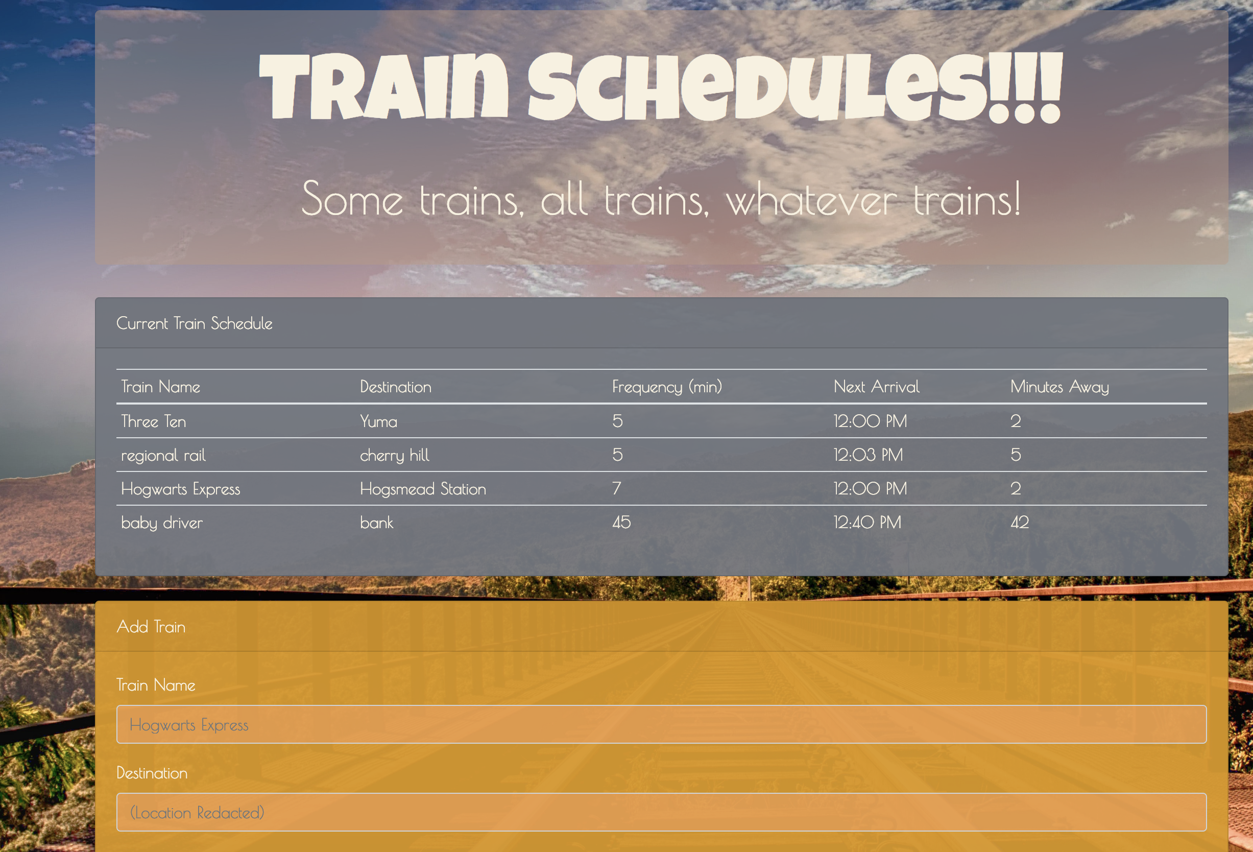 Train Scheduler