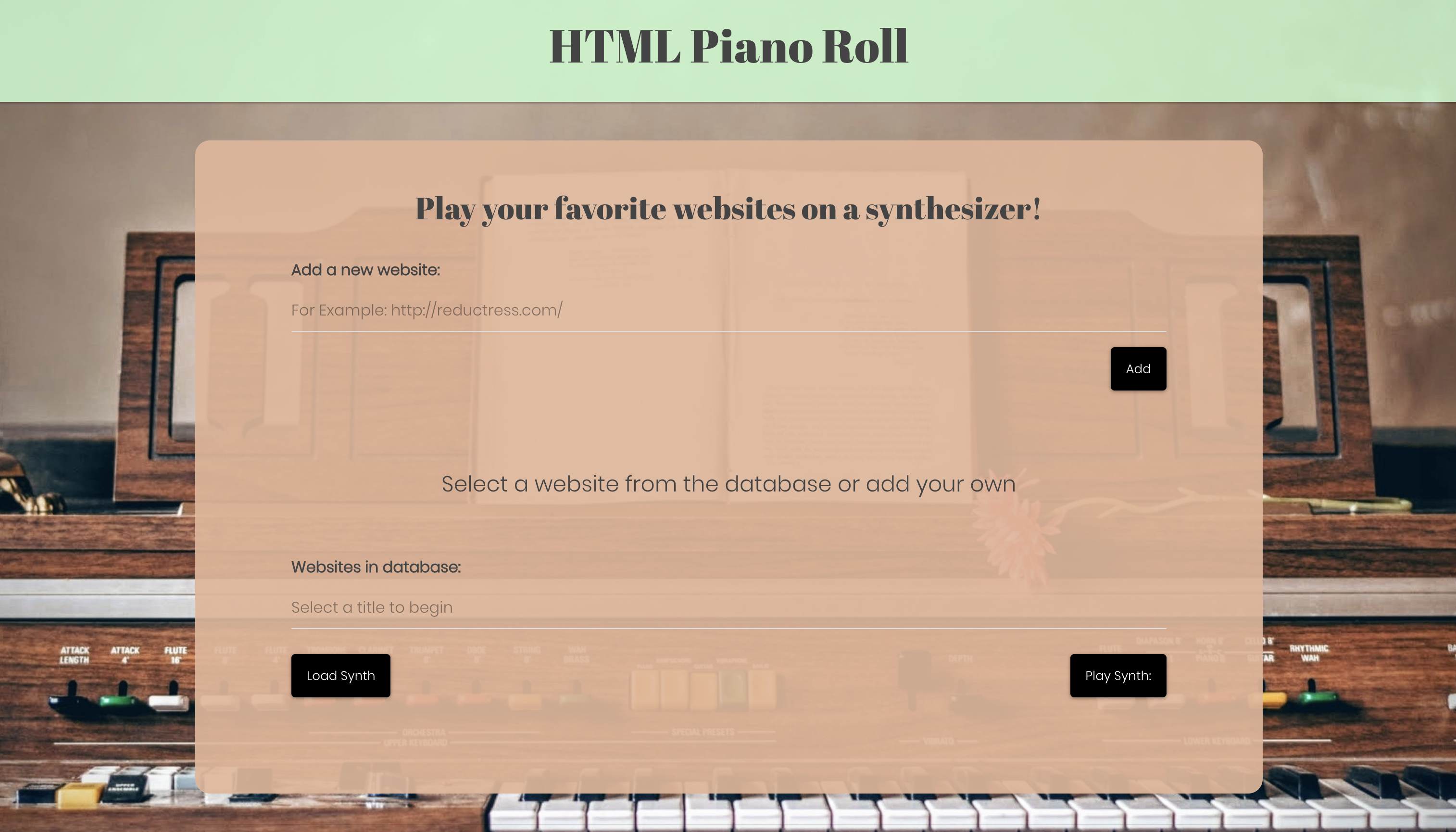 HTML Piano Roll